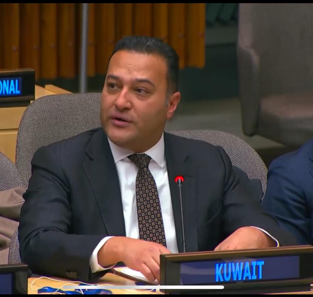 نائب المندوب الدائم لوفد دولة الكويت الدائم لدى الأمم المتحدة الوزير المفوض فيصل العنزي