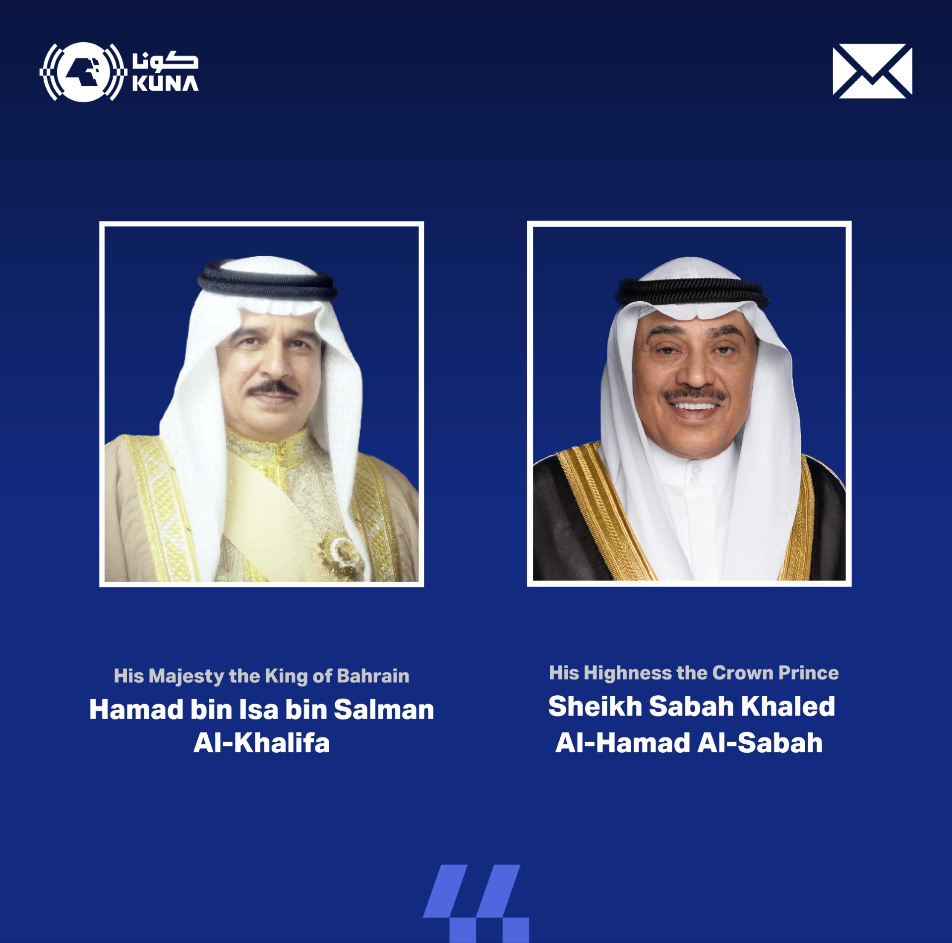 Kuwait Crown Prince congratulates Bahrain's King on Nat'l Day