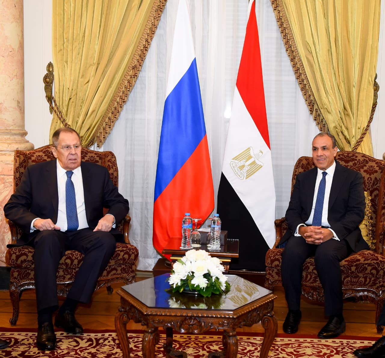 وزير الخارجية المصري د.بدر عبد العاطي ونظيره الروسي سيرغي لافروف