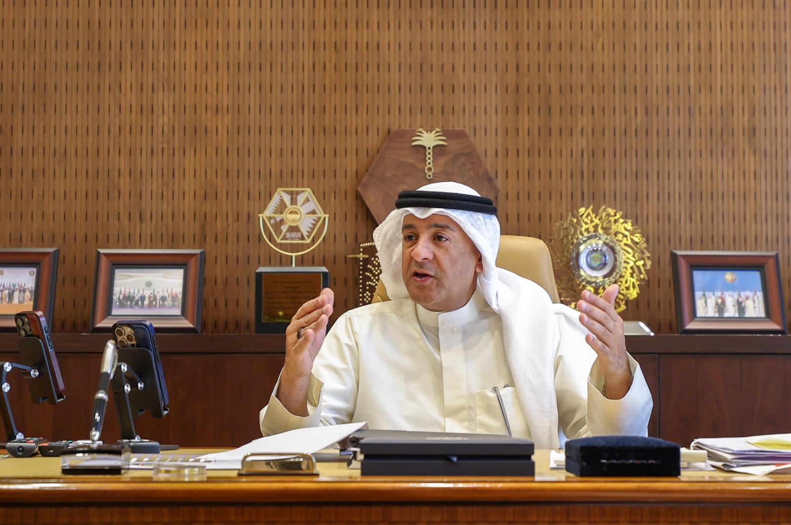 الأمين العام لمجلس التعاون لدول الخليج العربية جاسم البديوي في لقاءه مع وكالة الأنباء الكويتية (كونا)