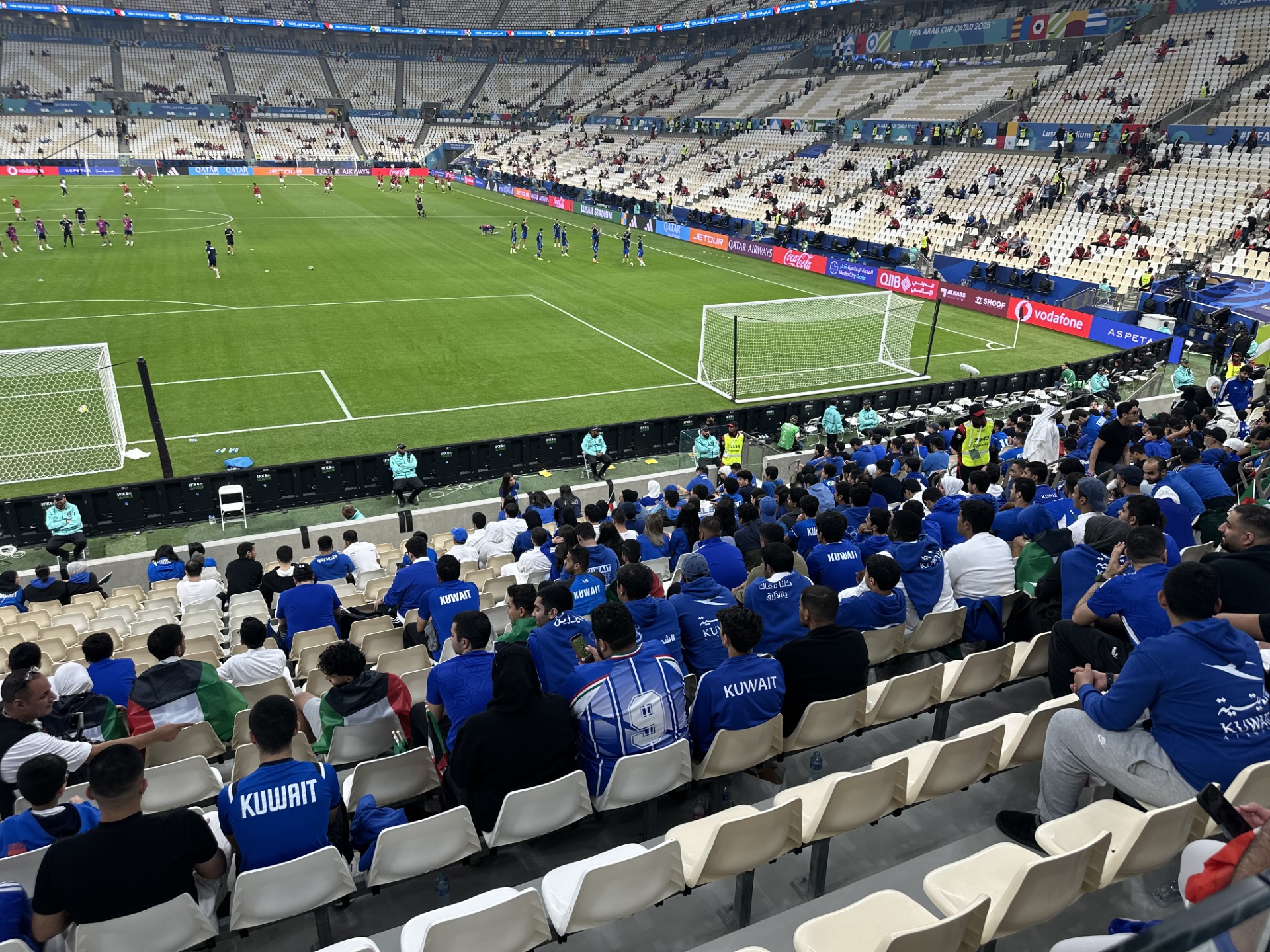 Kuwaiti football enthusiasts flocked to Lusail Stadium in Doha to cheer for the national team