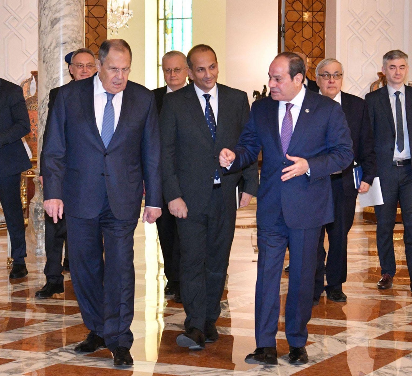 الرئيس المصري عبدالفتاح السيسي يلتقي وزير الخارجية الروسي سيرغي لافروف