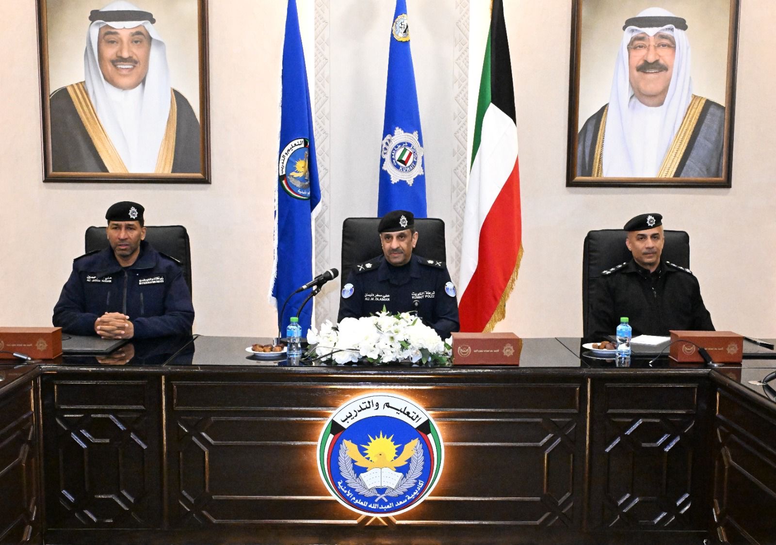 الوكيل المساعد لشؤون الخدمات الأمنية المساندة اللواء علي العدواني خلال زيارته التفقدية إلى أكاديمية سعد العبدالله للعلوم الأمنية