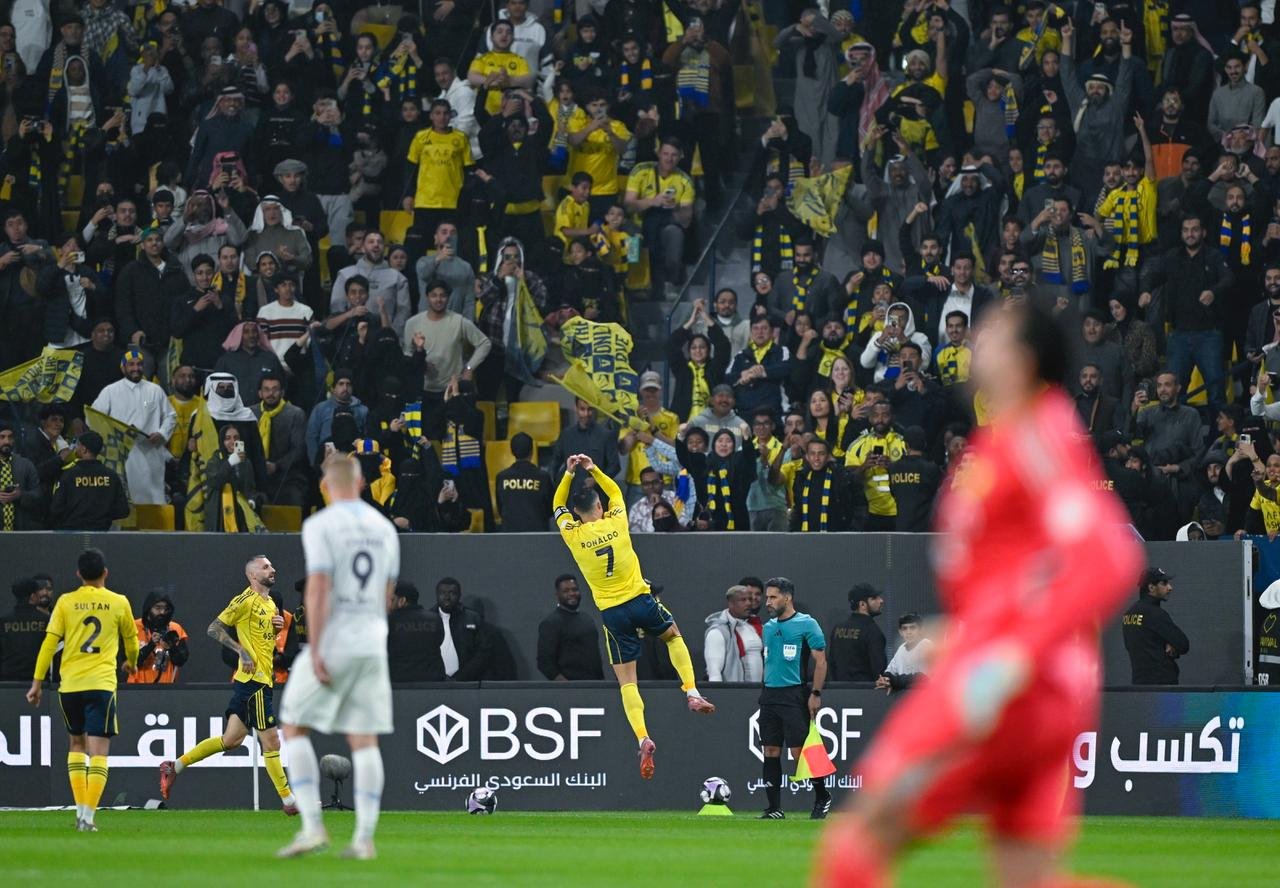  كريستيانو رونالدو خلال احتفاله بالهدف