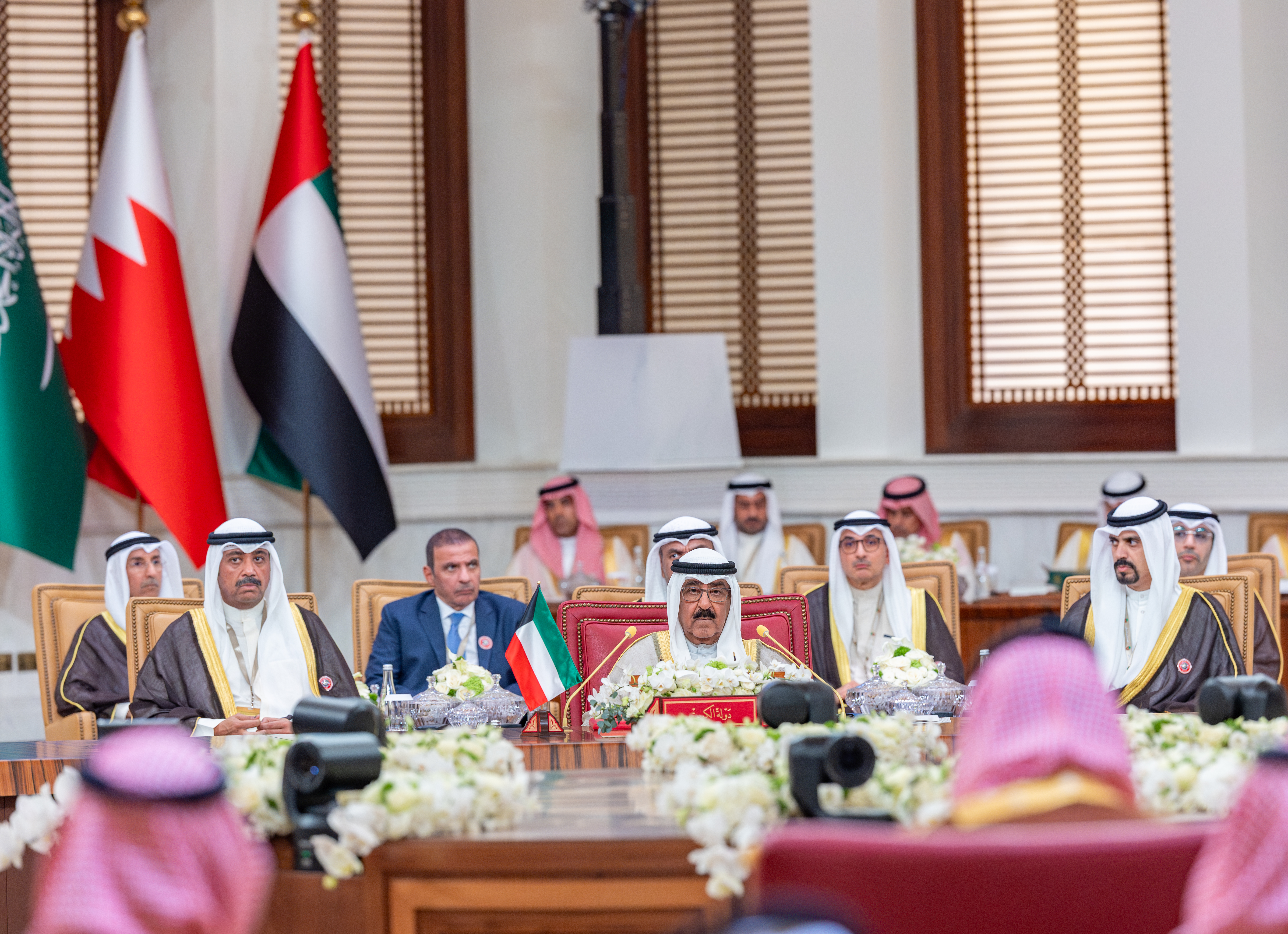 His Highness the Amir delivering his speech to the 46th GCC Summit