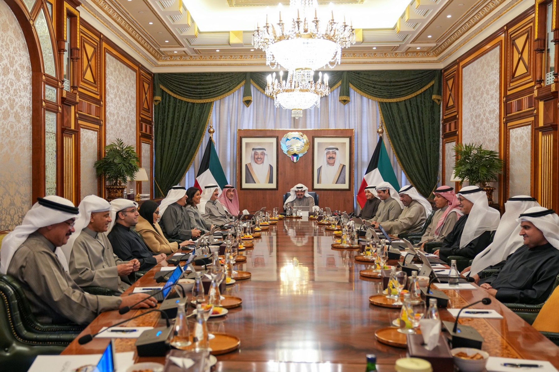His Highness the Prime Minister Sheikh Ahmad Abdullah Al-Ahmad Al-Sabah chairs weekly Cabinet meeting at Bayan Palace.