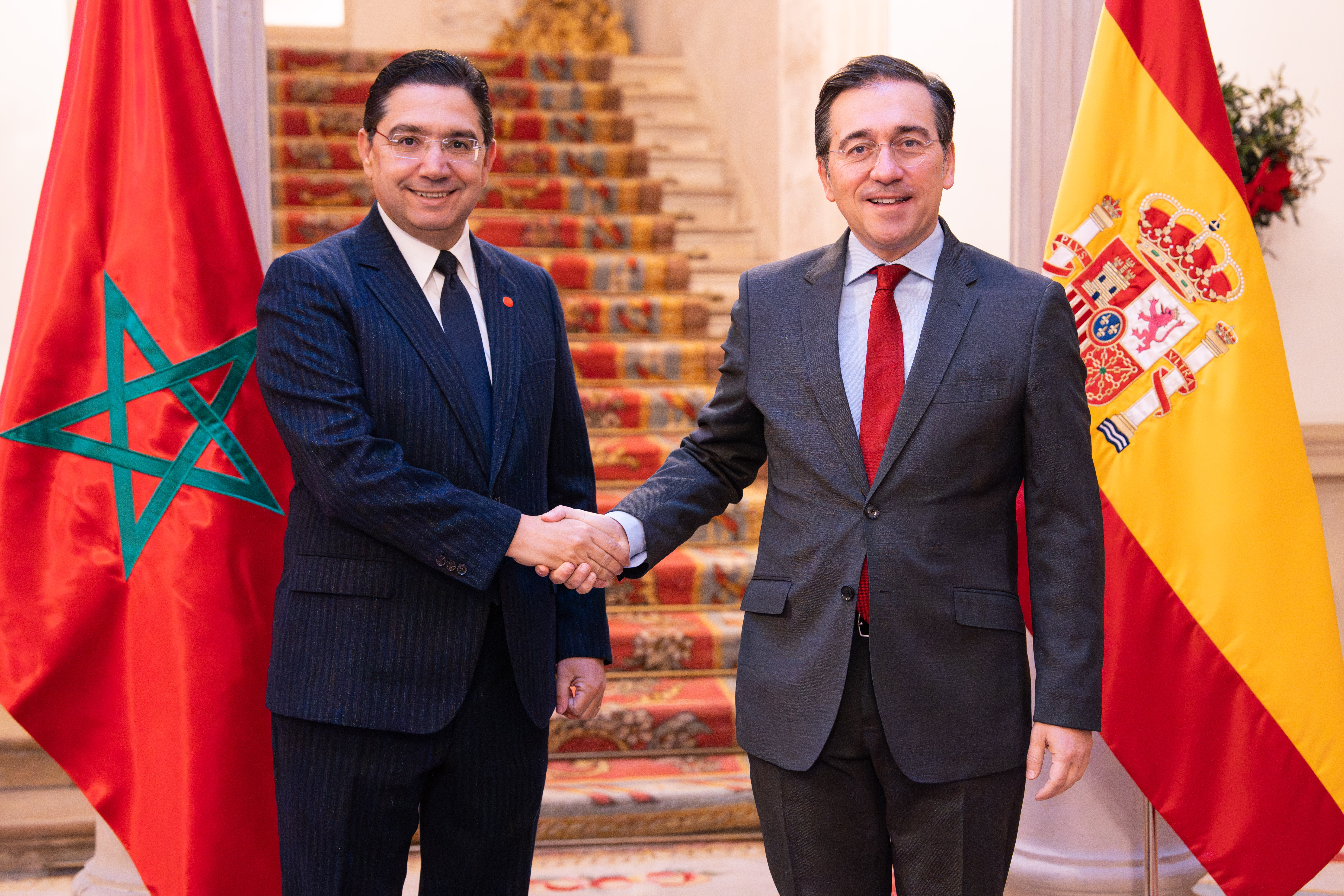 وزير خارجية إسبانيا مانويل ألباريس ونظيره المغربي ناصر بوريطة