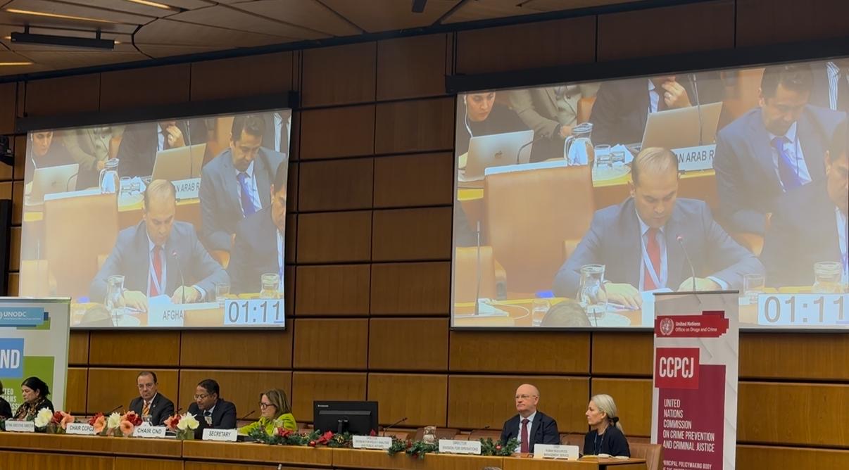 كلمة الوزير المفوض مندوب افغانستان لدى بعثتها في مكتب الامم المتحدة المعني بالمخدرات و الجريمة في فيينا