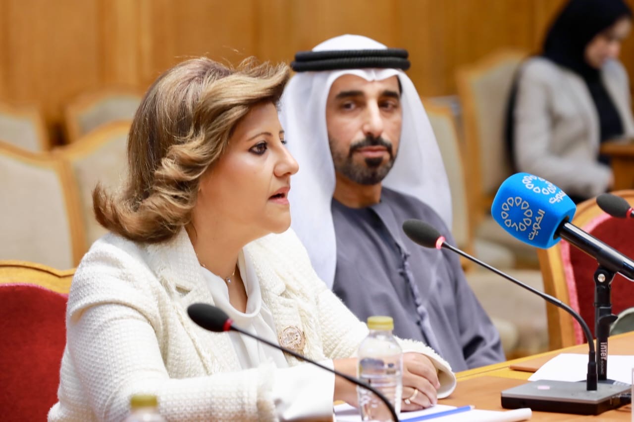 مساعد وزير الخارجية لشؤون حقوق الإنسان السفيرة الشيخة جواهر إبراهيم الدعيج الصباح تلقي كلمتها