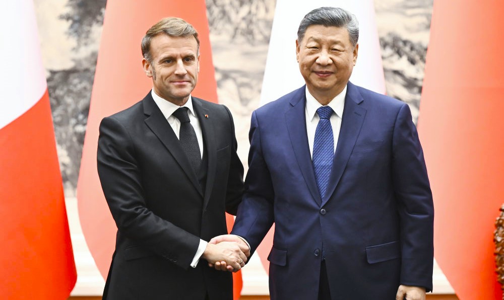 Le président chinois, Xi Jinping, et son homologue français, Emmanuel Macron.