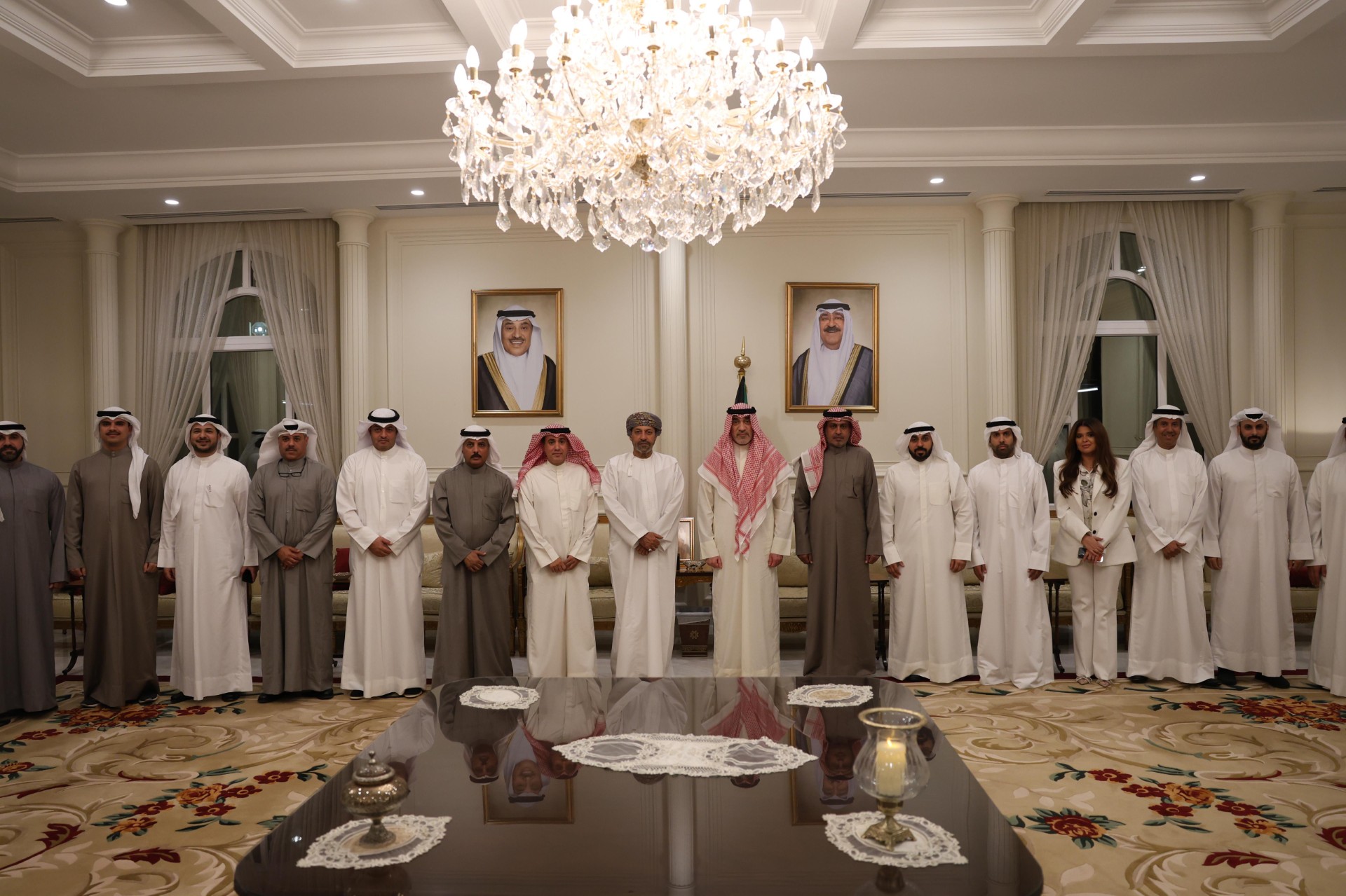النائب الأول لرئيس مجلس الوزراء ووزير الداخلية الشيخ فهد يوسف سعود الصباح لدى زيارته سفارة دولة الكويت لدى سلطنة عمان الشقيقة