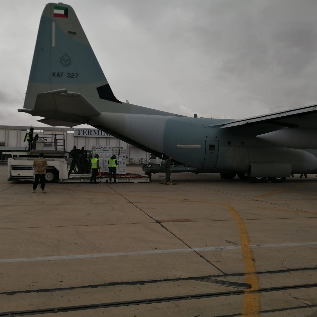 19th Kuwaiti relief plane arrived at Damascus International Airport Wednesday, carrying 10 tons of aid, organized by the Al-Salam Association for Humanitarian and Charitable Works