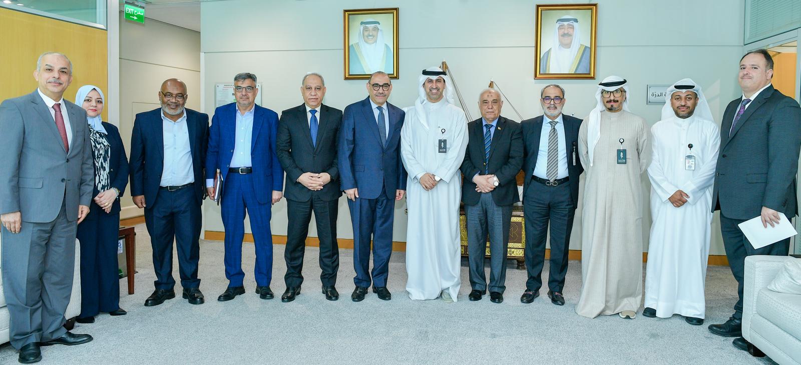 Undersecretary of the Ministry of Oil Sheikh Dr. Nimr Al-Sabah, His Excellency the Iraqi Ambassador to Kuwait, Al-Munhal Al-Safi, Managing Director of Finance and Planning at the Kuwait Petroleum Corporation, Bader Al-Attar, and leaders from both sid