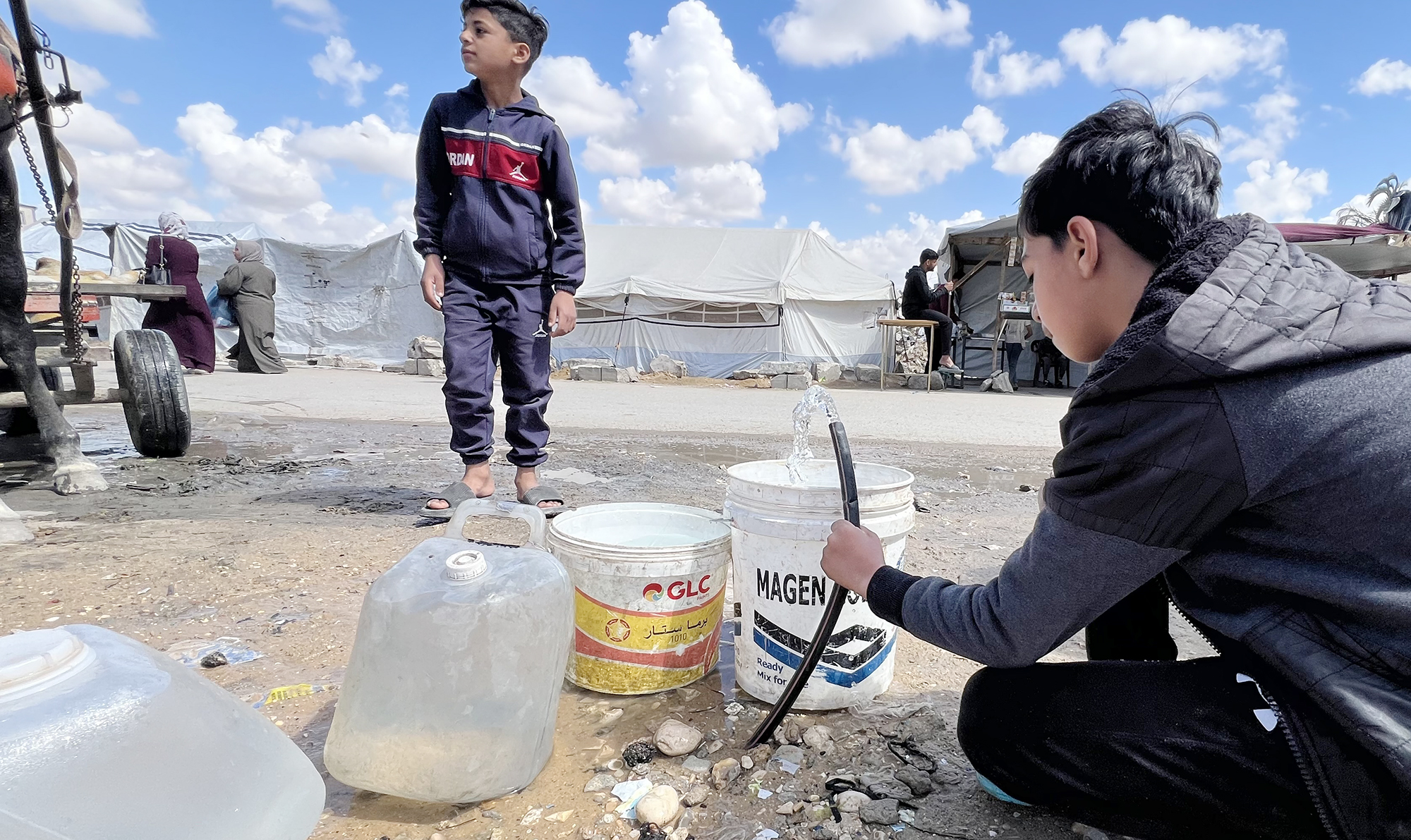Thirst has become a threat to the lives of Palestinians since the Israeli occupation army tightened its air, land, and sea blockade of the Gaza Strip