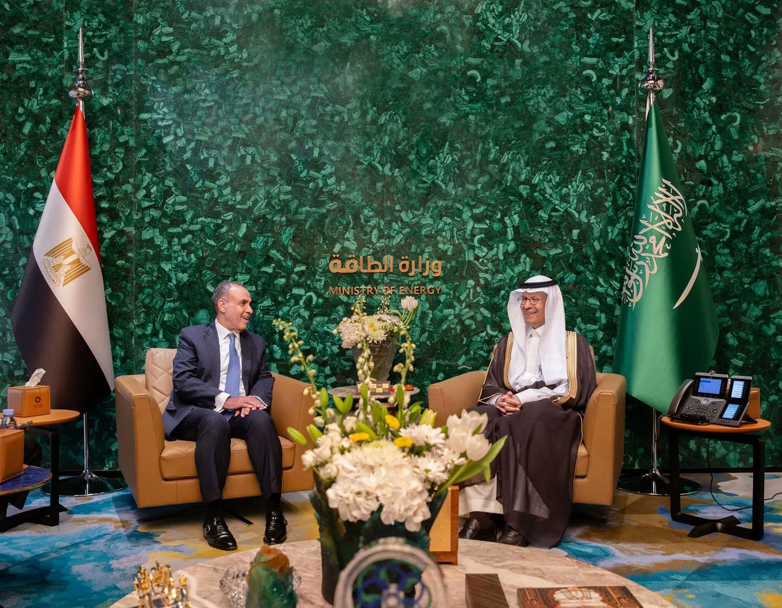 وزير الطاقة السعودي الأمير سلمان بن عبد العزيز يستقبل وزير الخارجية المصري بدر عبد العاطي