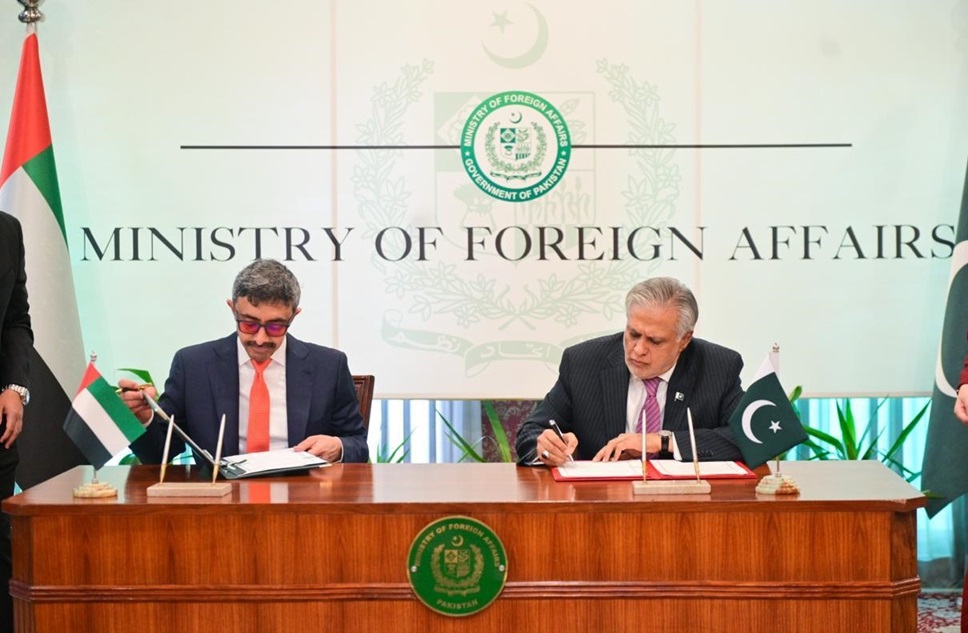 Pakistan and the United Arab Emirates on Monday have signed three Memoranda of Understandings (MoUs)