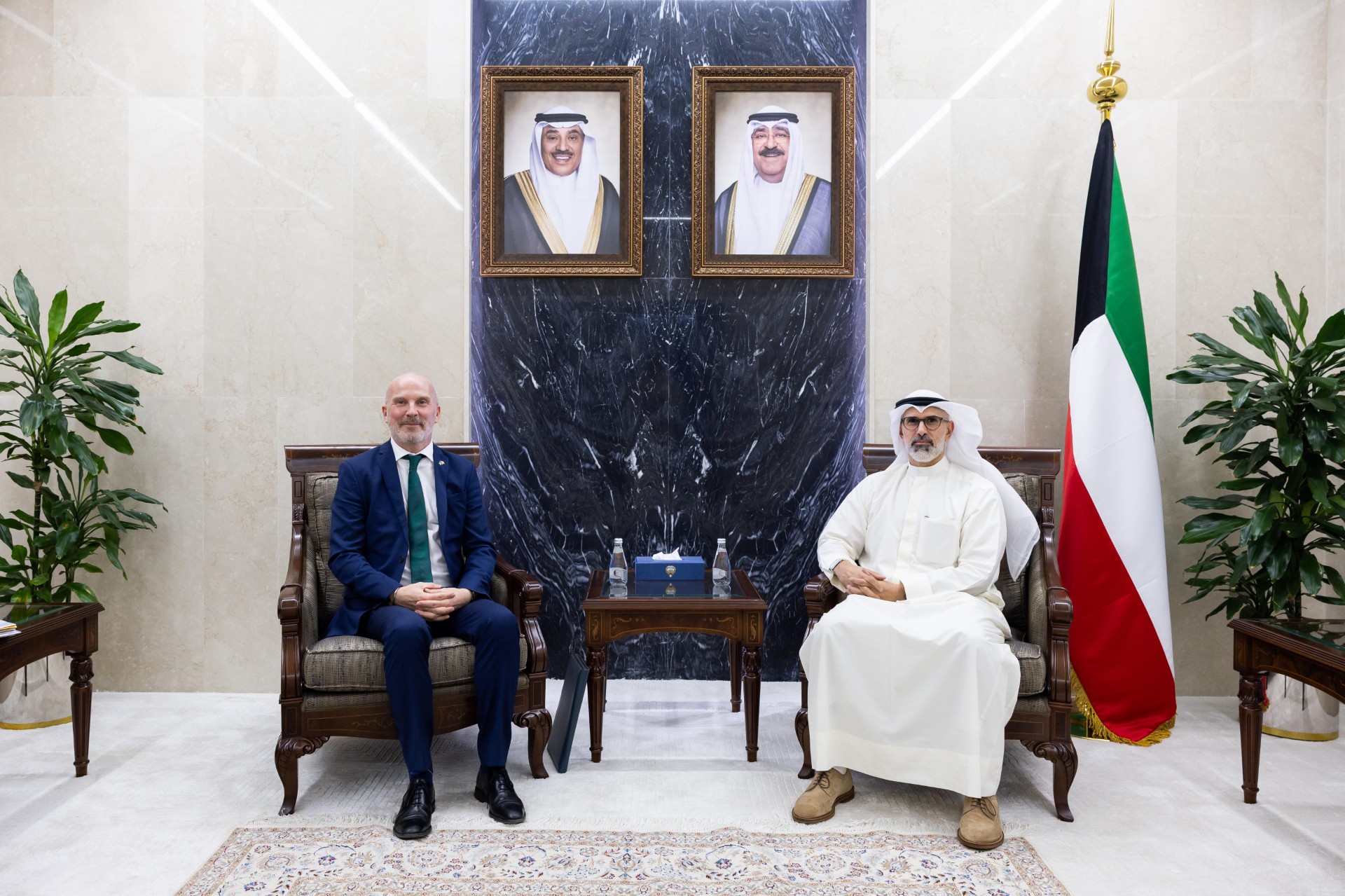 Deputy Foreign Minister Ambassador Sheikh Jarrah Jaber Al-Ahmad Al-Sabah received the Political Director in the Foreign Ministry of the Republic of Ireland Gerard Keown
