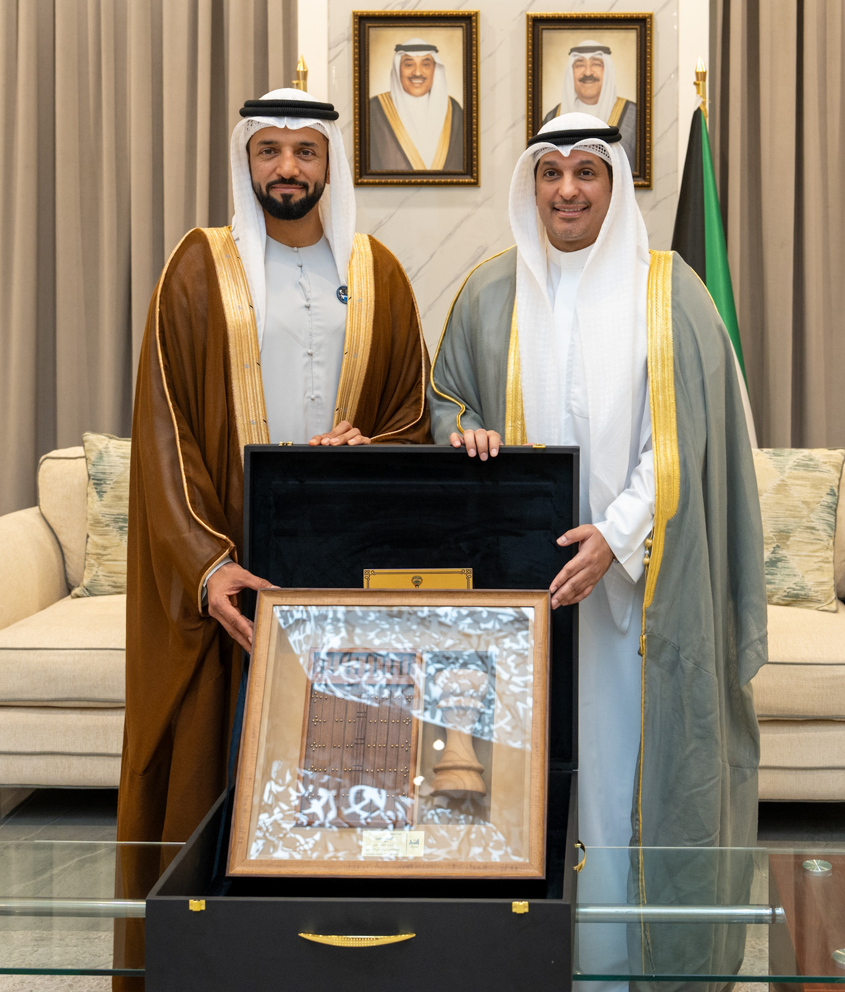 Minister of Information and Culture and Minister of State for Youth Affairs Abdulrahman Al-Mutairi with United Arab Emirates Minister of State for Youth Affairs Dr. Sultan Al-Neyadi