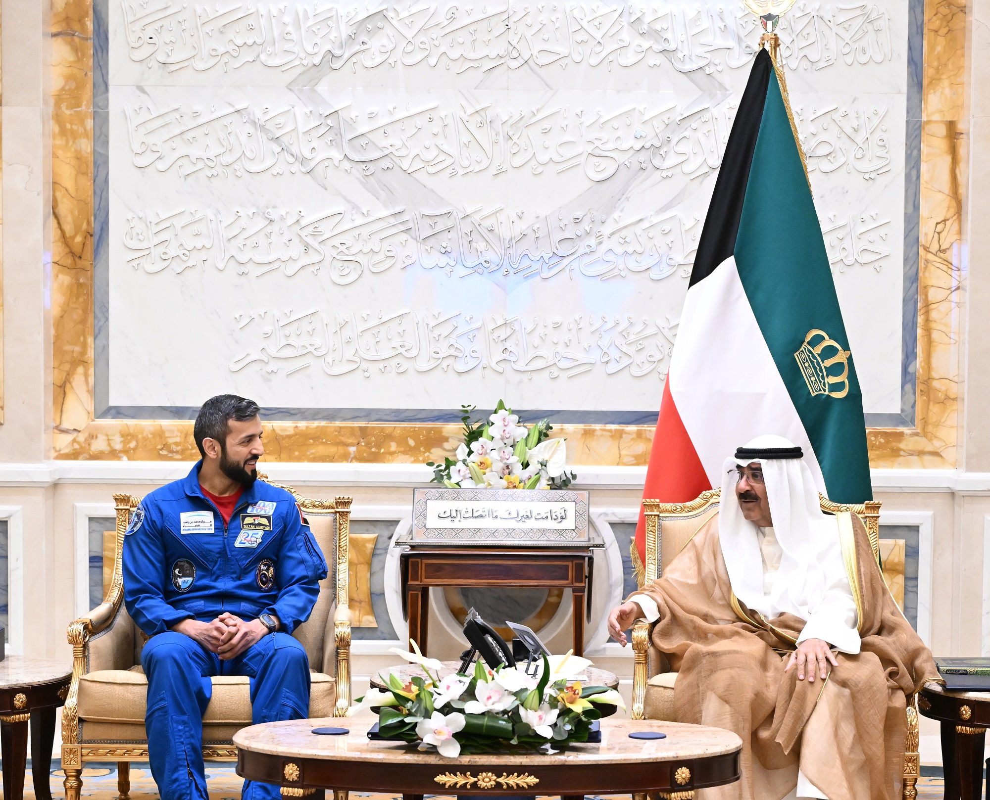 His Highness the Amir Sheikh Meshal Al-Ahmad Al-Jaber Al-Sabah received UAE's State Minister for Youth Affairs Dr. Sultan Al-Neyadi