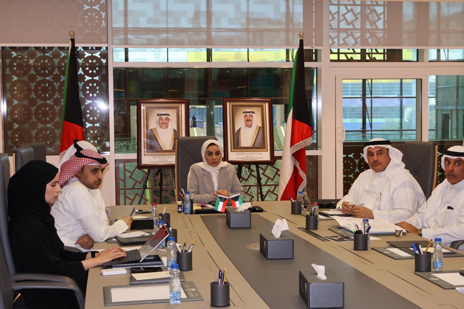 Minister of Social Affairs, Family and Childhood Affairs, Dr. Amthal Al-Huwaila in a meeting with Chairman of the National Committee for Combating Money Laundering and Terrorism Financing and other officials