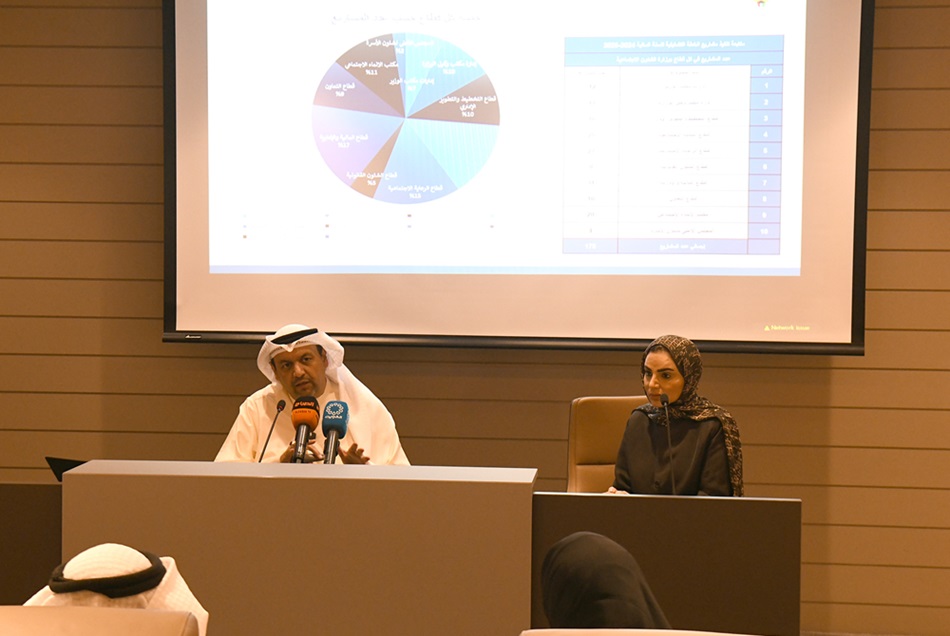 Minister of Social Affairs Dr. Amthal Al-Huwailah with Assistant Undersecretary for planning Dr. Sayyed Issa Mahmoud