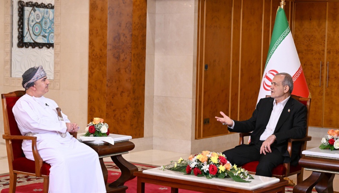 الرئيس الإيراني مسعود بزشكيان في حديث خاص لوكالة الأنباء العمانية وتلفزيون سلطنة عمان