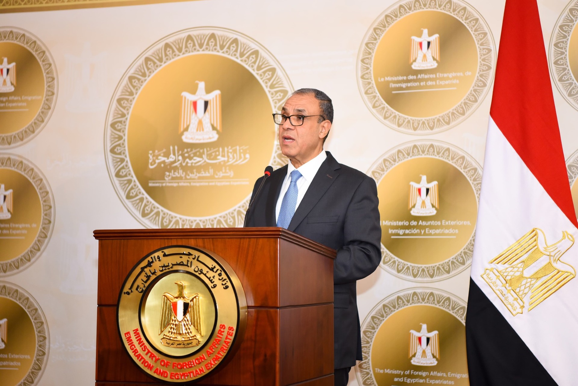 Egyptian Minister of Foreign Affairs, Emigration and Egyptian Expatriates Badr Abdelatty