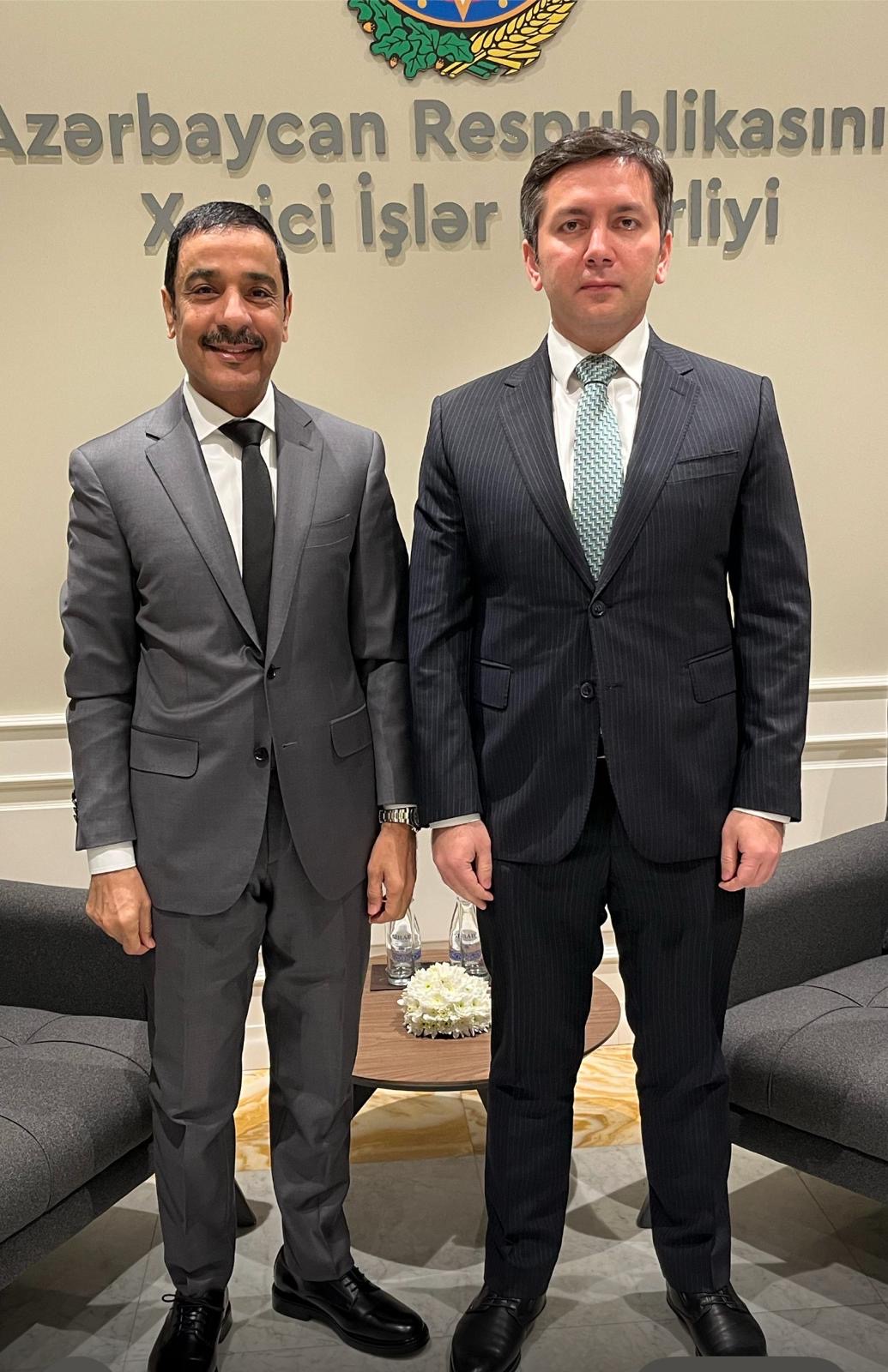 Kuwaiti Ambassador to Azerbaijan Mohammad Al-Mutairi met with Azerbaijan Assistant Minister of Foreign Affairs Yalchin Rafiyev