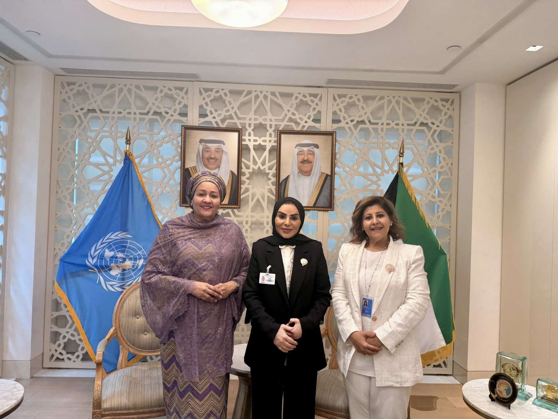 Social Affairs, Family and Childhood Minister Dr. Amthal Al-Huwailah meets with UN Deputy Secretary General Amina Mohammad