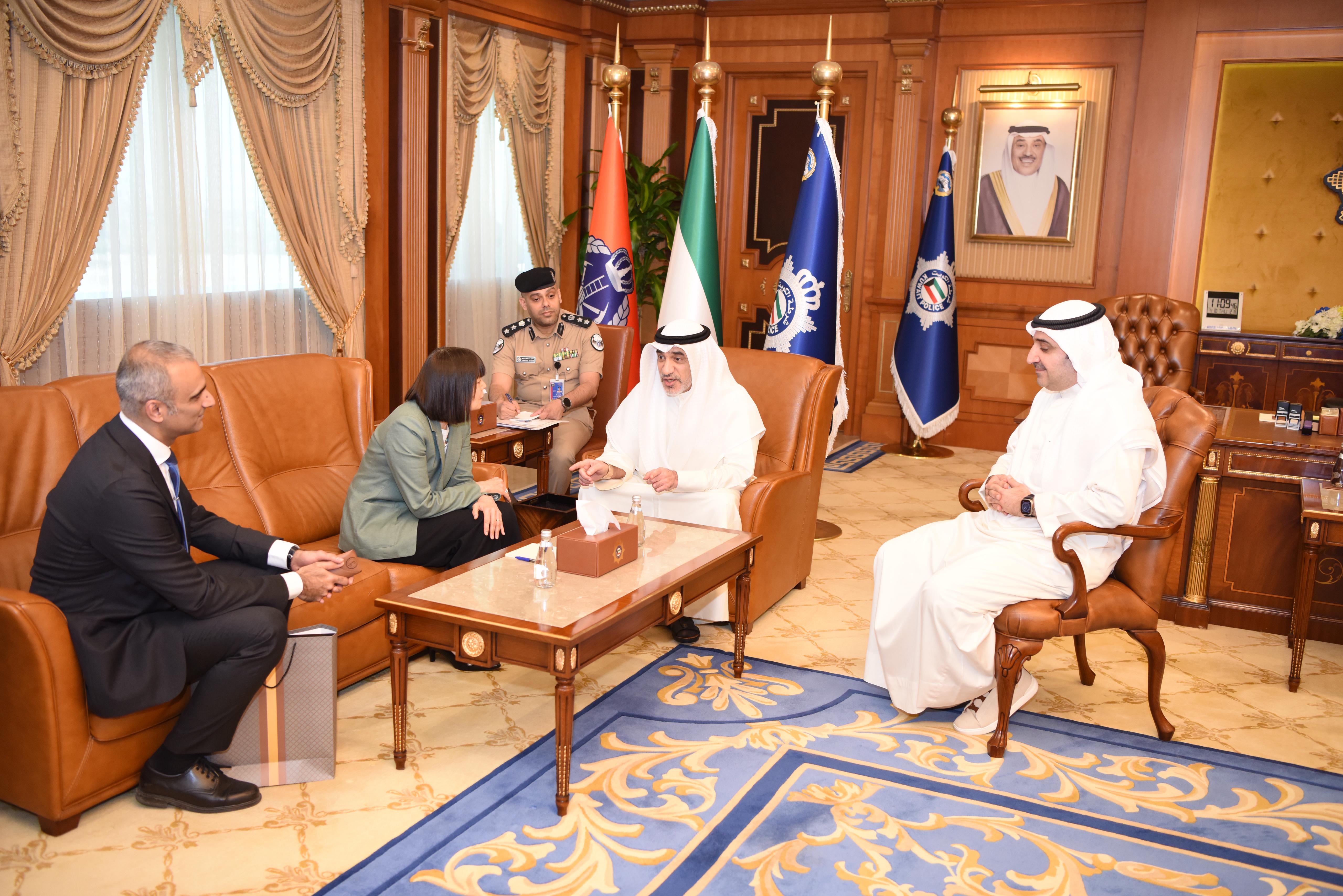 First Deputy Prime Minister and Minister of Interior Sheikh Fahad Yusuf Saud Al-Sabah received the US Ambassador Karen Sasahara