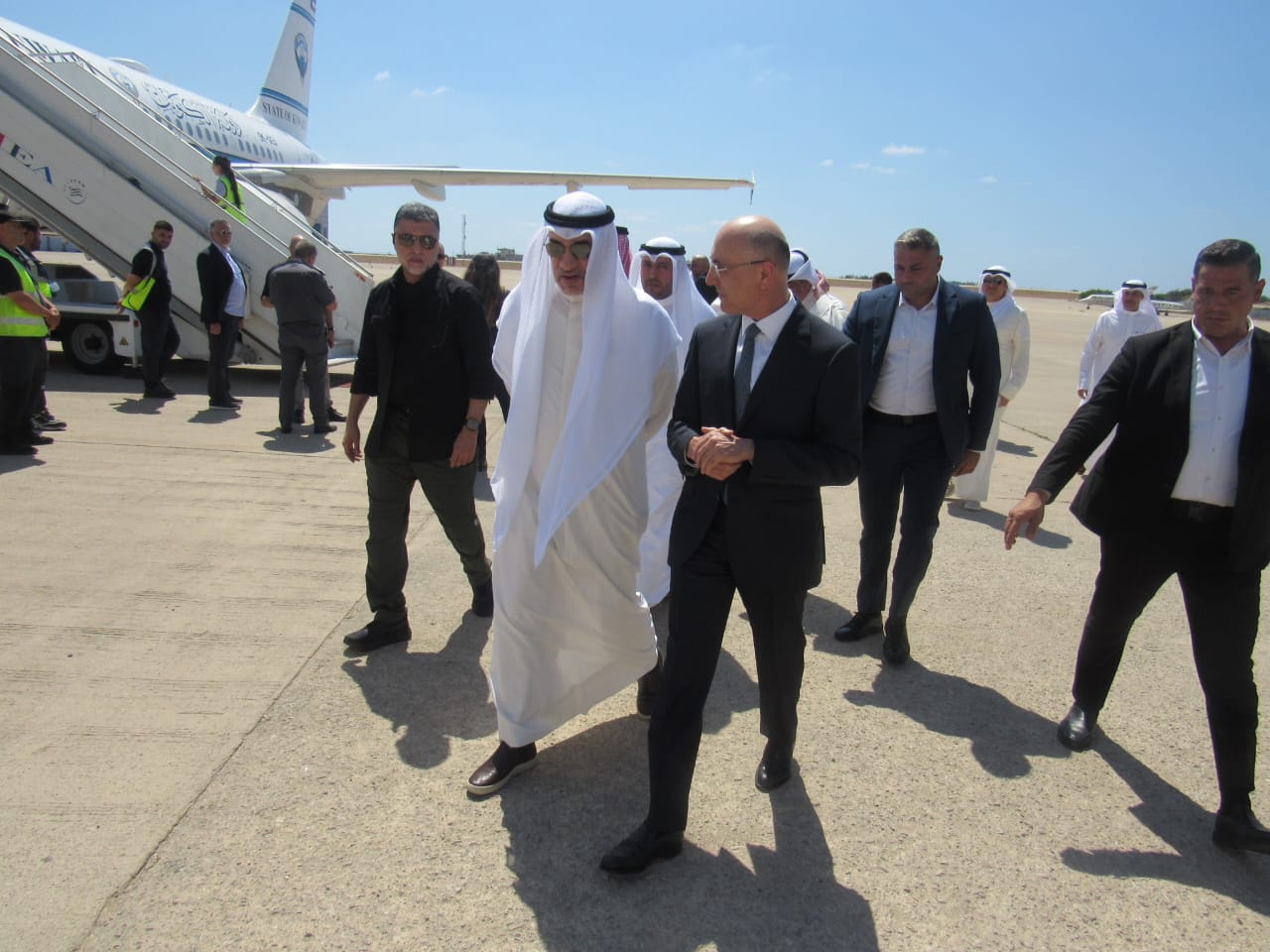 Kuwaiti First Deputy Prime Minister and Minister of Interior Sheikh Fahad Yusuf Saud Al-Sabah arrives in Lebanon