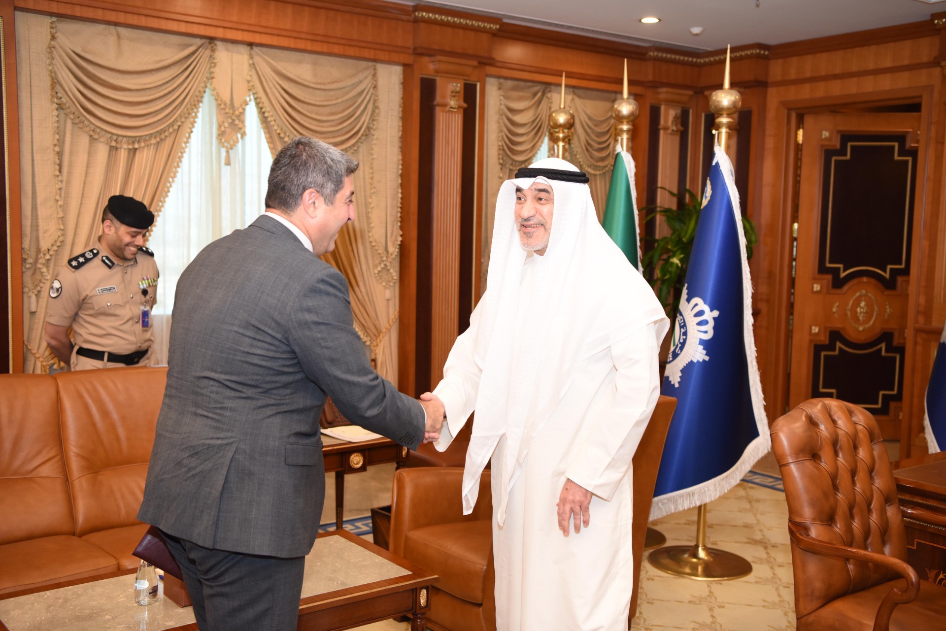 First Deputy Prime Minister and Minister of Interior with the Ambassador of Armenia to Kuwait