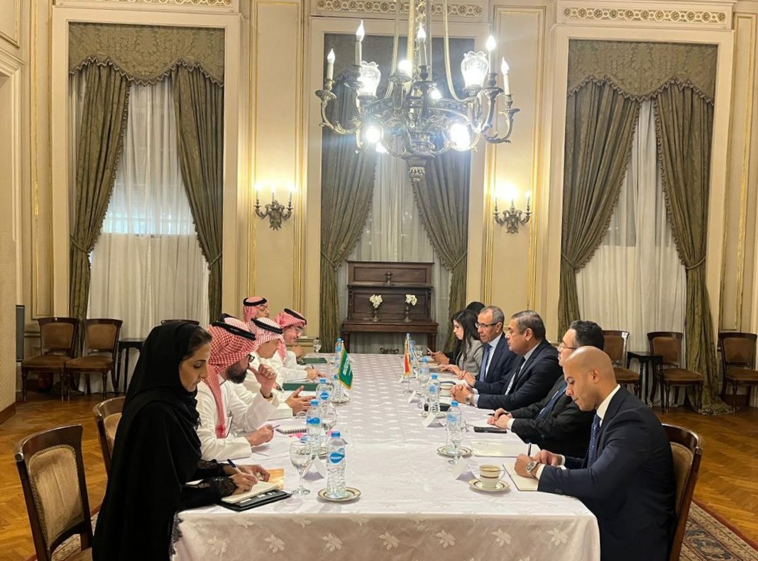 جانب من لقاء نائب وزير الخارجية والهجرة المصري مع نظيره السعودي