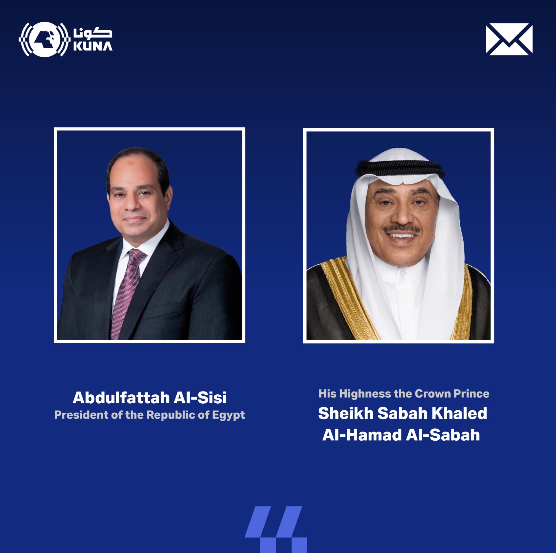 Kuwait Crown Prince congratulates Egypt on July 23rd revolution anniv.