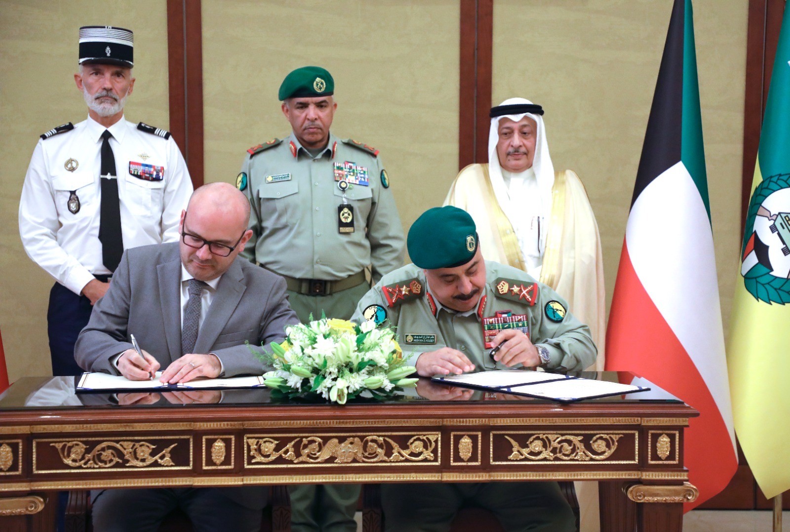 جانب من مراسم توقيع الحرس الوطني مذكرة تفاهم مع الدرك الوطني الفرنسي (الجاندرما)