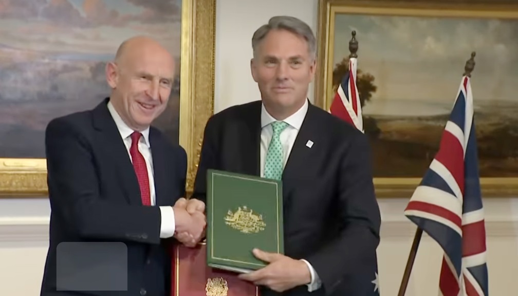 Richard Marles Australia's Deputy Prime Minister and Minister for Defence and John Healey Britain's Secretary of State for Defence