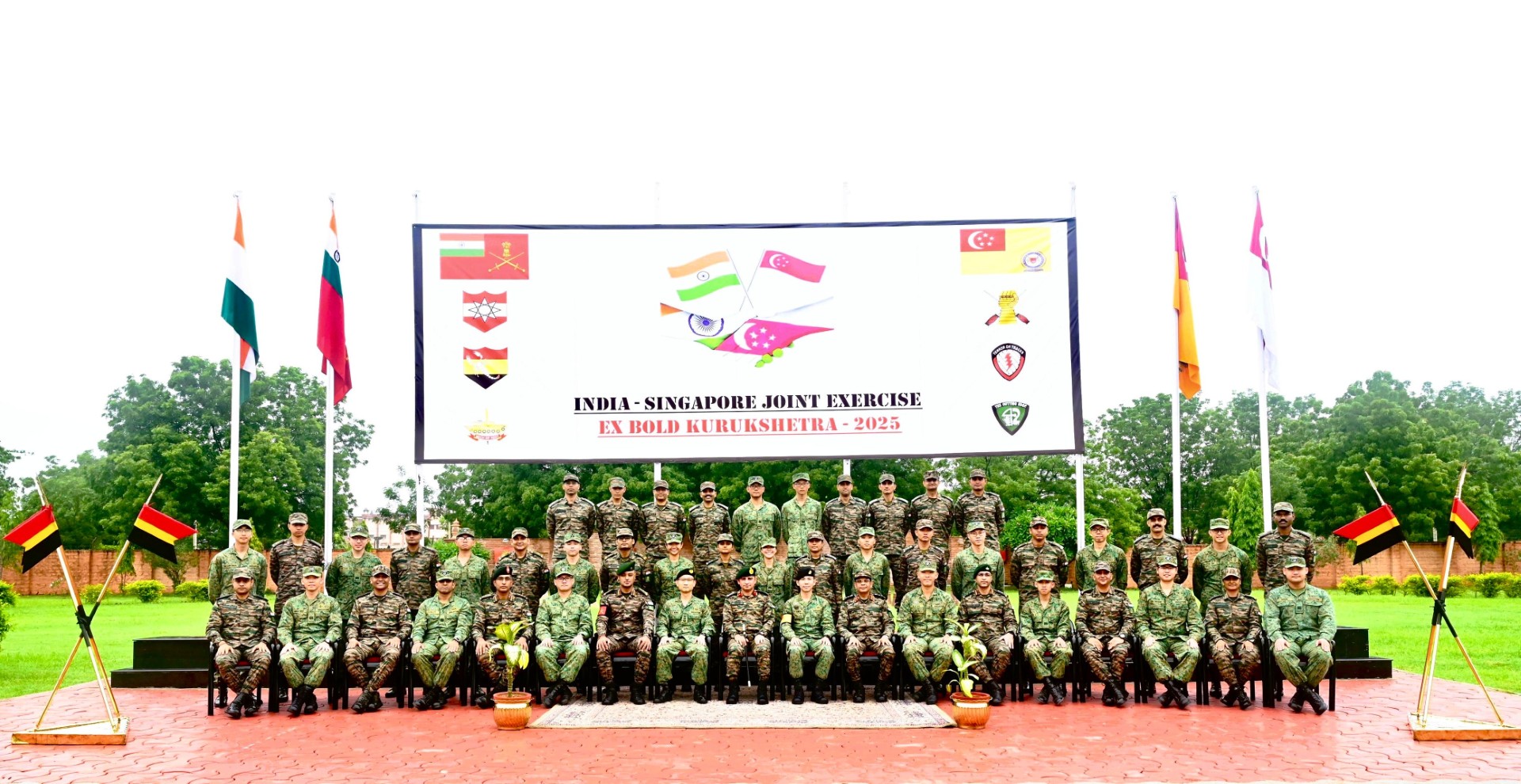 Indian and Singapore military contingents participating in the Exercise Bold Kurukshetra 2025' being held in Indian city of Jodhpur.