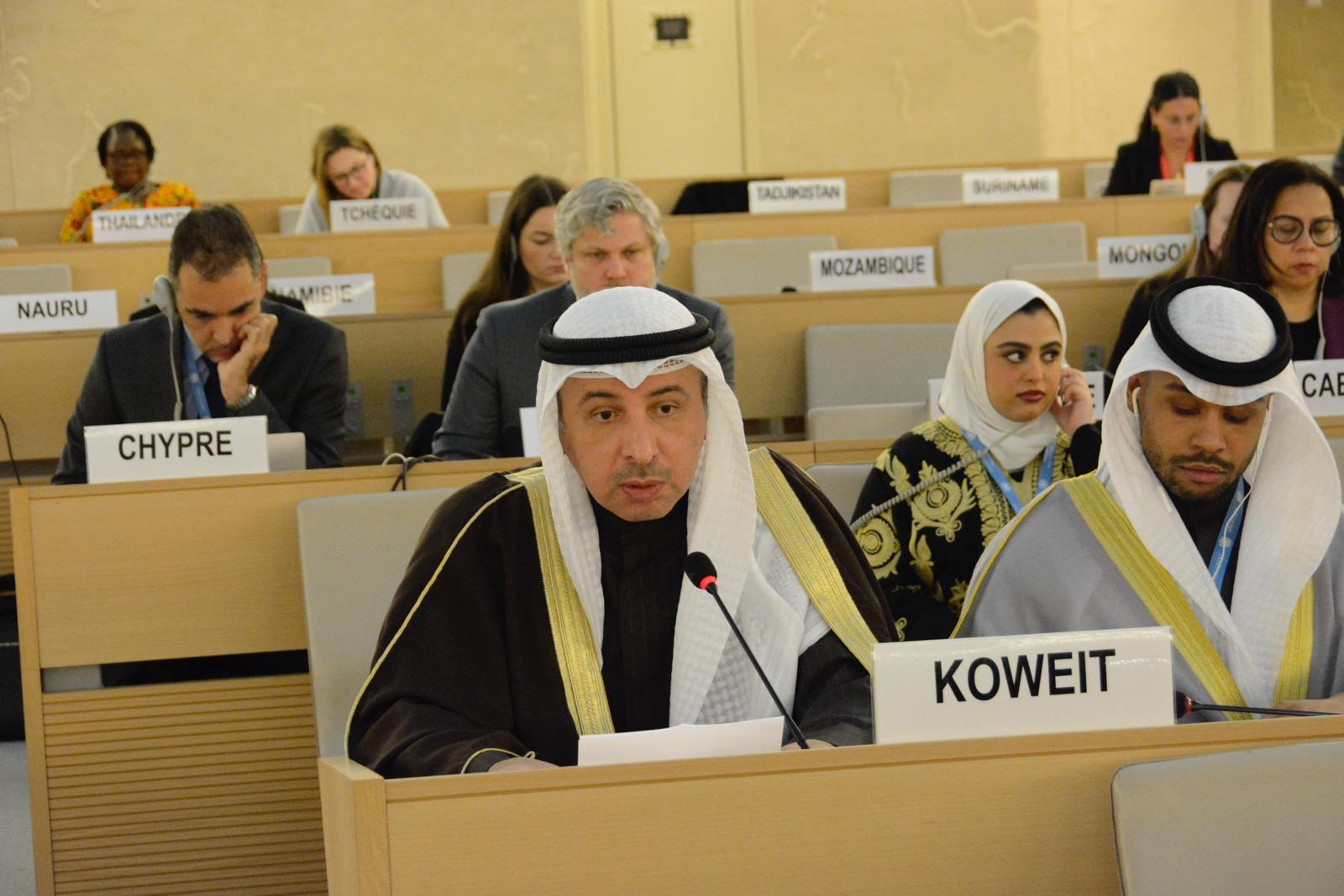 Kuwait's Permanent Representative to the UN and other international organizations in Geneva and Chairman of the Council of Ambassadors of the GCC, Ambassador Nasser Al-Hain