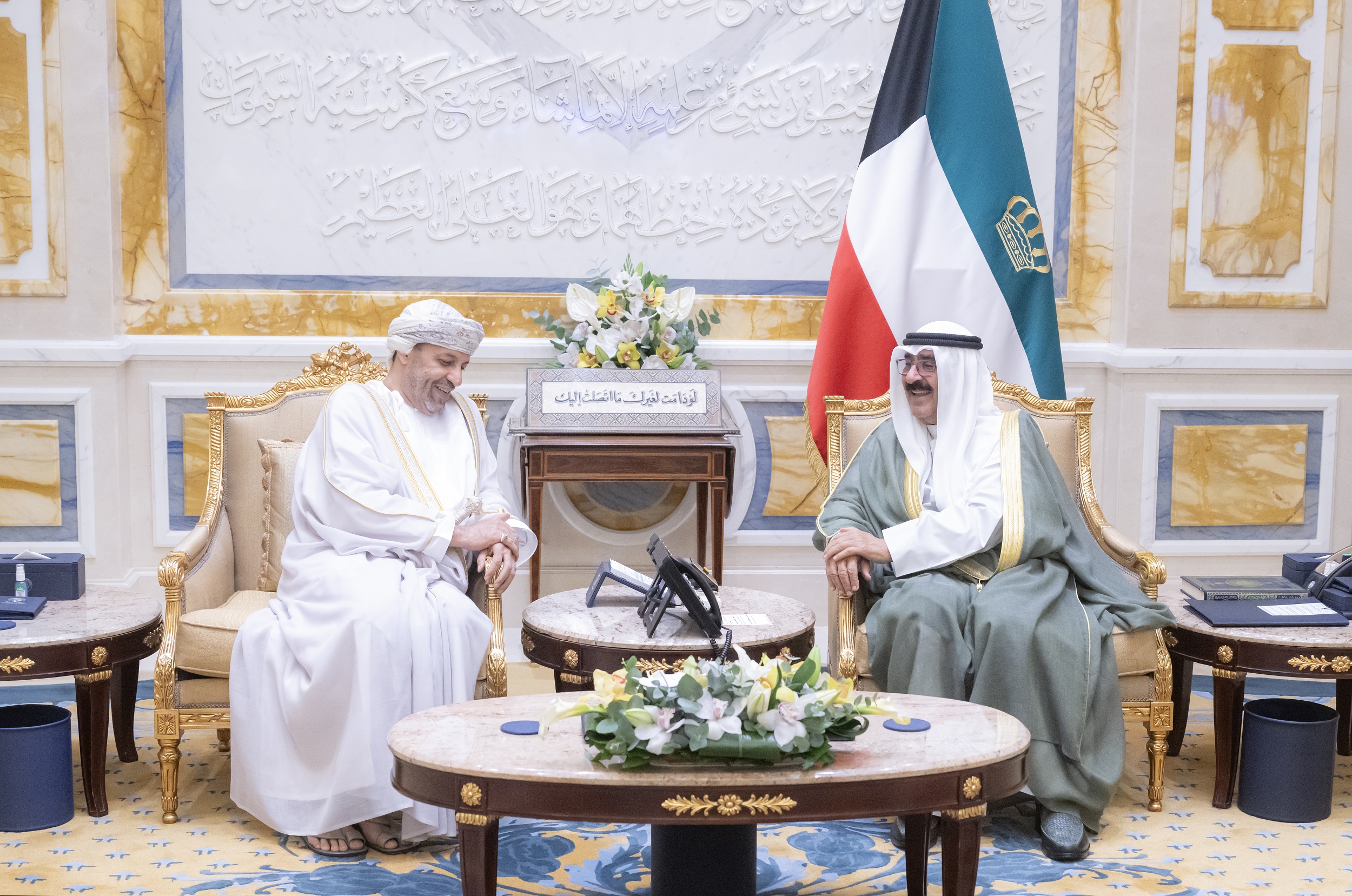  His Highness the Amir Sheikh Meshal Al-Ahmad Al-Jaber Al-Sabah  receives visiting Omani Interior Minister