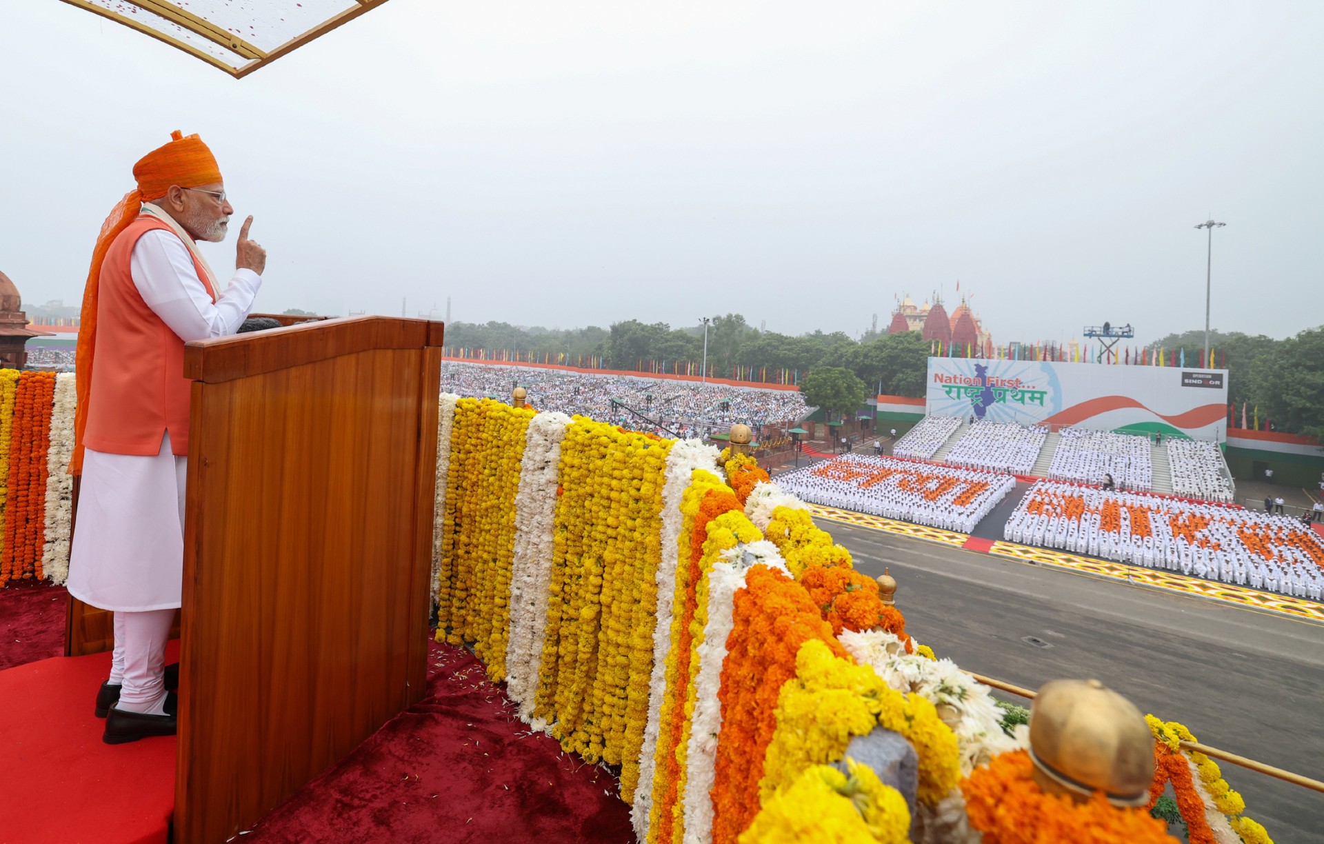 رئيس وزراء الهند ناريندرا مودي يلقي خطابا بمناسبة احتفال الهند بالذكرى ال79 لاستقلالها