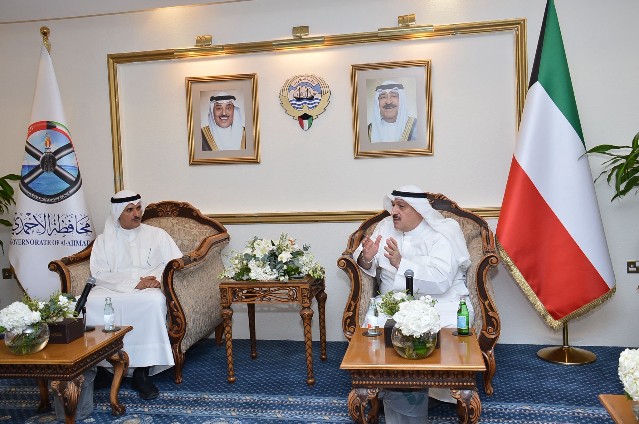 وزير الصحة الدكتور أحمد العوضي يلتقي محافظ الأحمدي الشيخ حمود جابر الأحمد الصباح