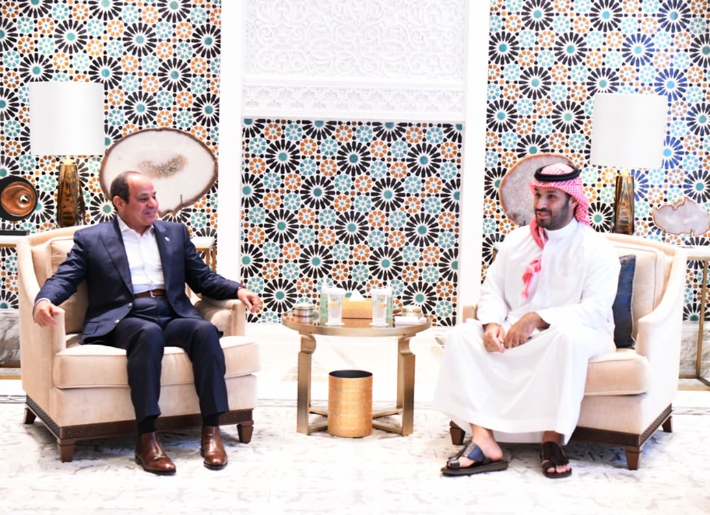 Saudi Crown Prince and Prime Minister Mohammad bin Salman and Egyptian President Abdel-Fattah Al-Sisi