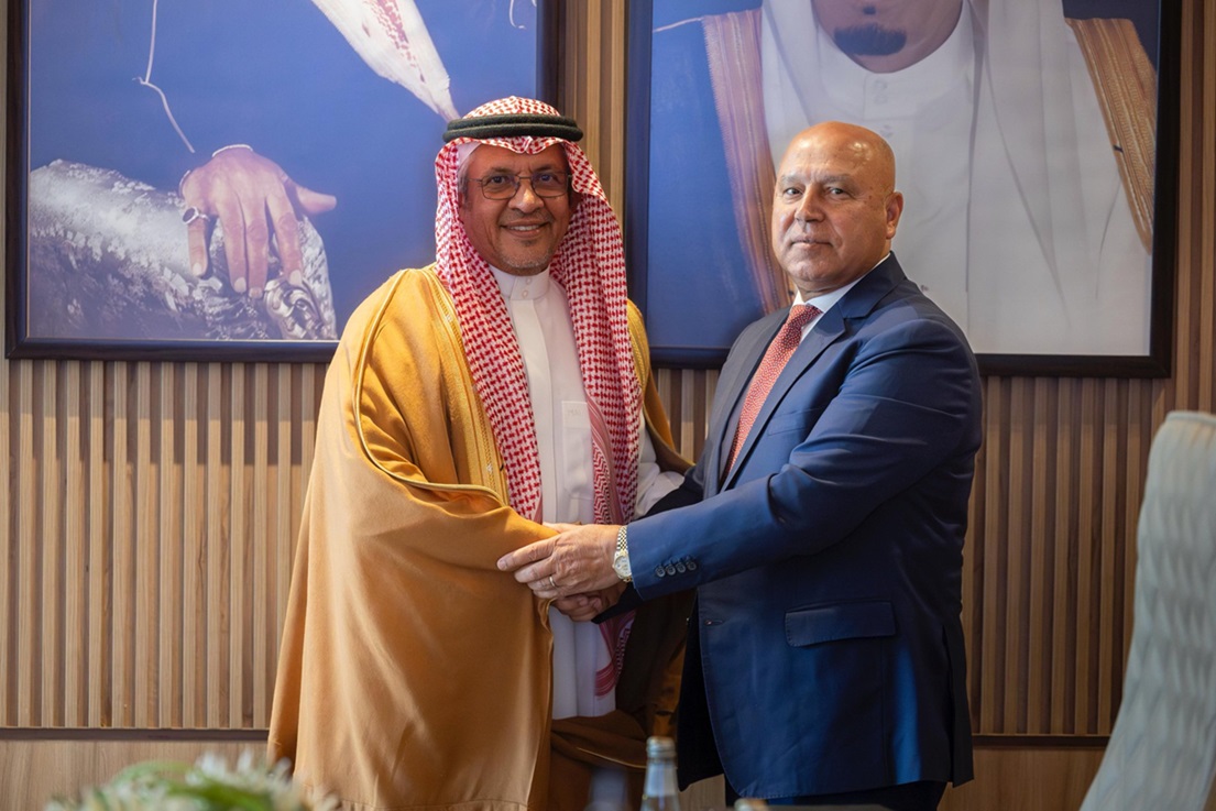 Royal Court Advisor Mohammad Al-Tuwaijri and Deputy Prime Minister for Industrial Development and Minister of Industry and Transport Kamel Al-Wazir
