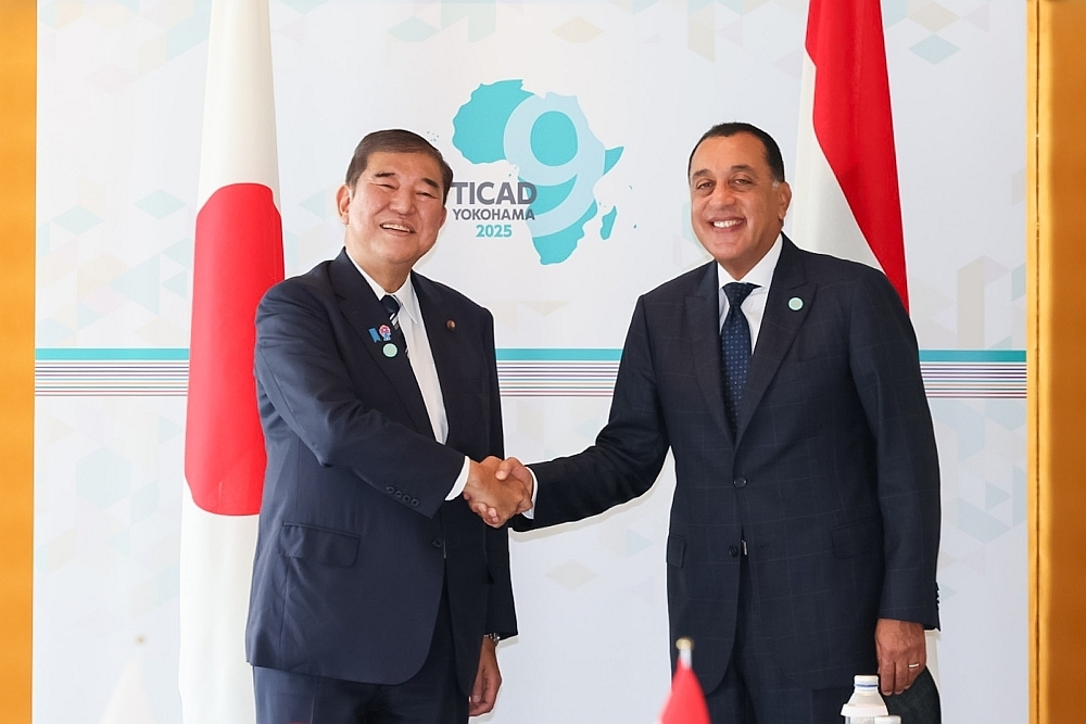 Japanese Prime Minister Shigeru Ishiba and Egyptian Prime Minister Mustafa Madbouli