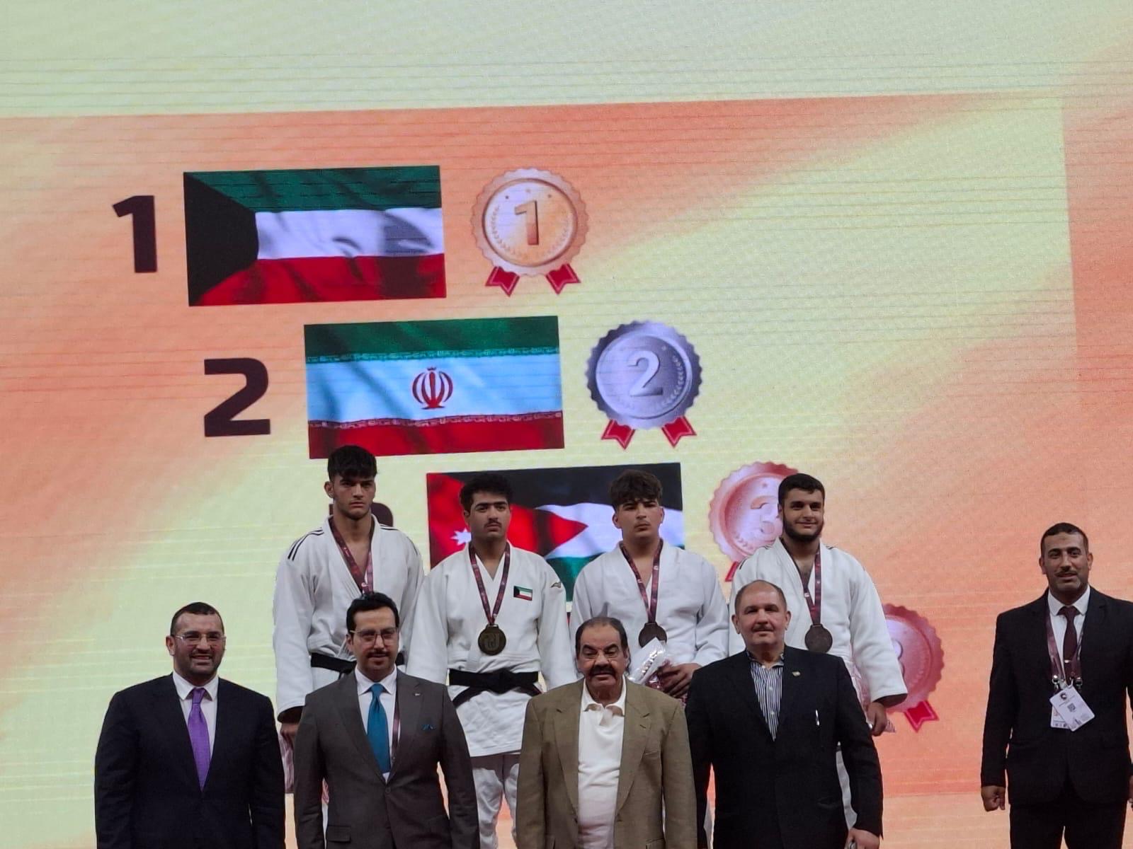 Kuwait's judo player Mohammed Al-Shatti, under 90 kg winning the gold medal at the Asian Open Judo Championship