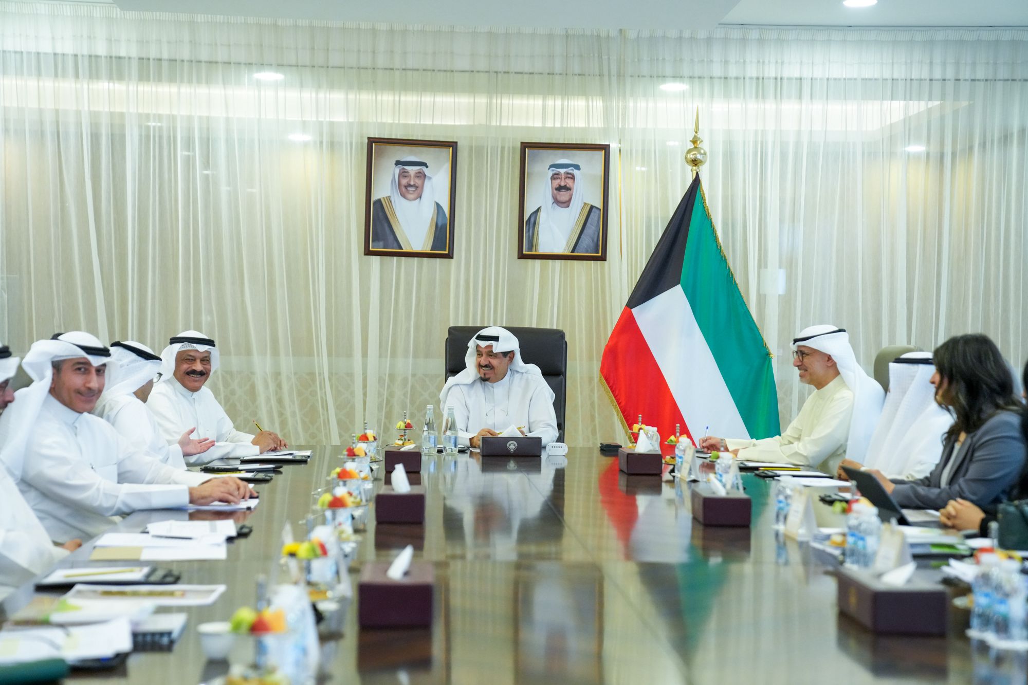 His Highness the Prime Minister Sheikh Ahmad Abdullah Al-Ahmad Al-Sabah chairs meeting on tires recycling strategy to generate revenue