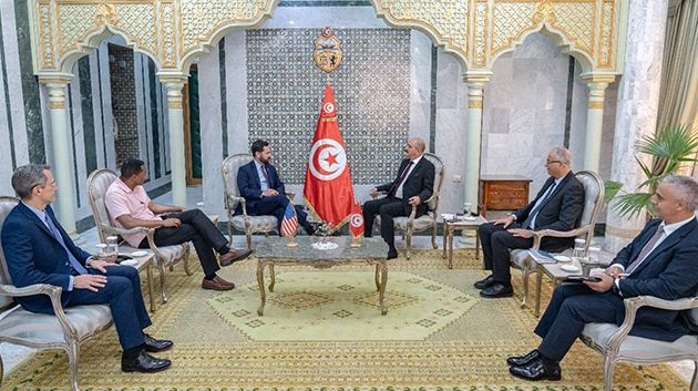 Tunisian Foreign Minister Mohammad Al-Nafti with visiting U.S. Congress delegation led by Mike Lawler
