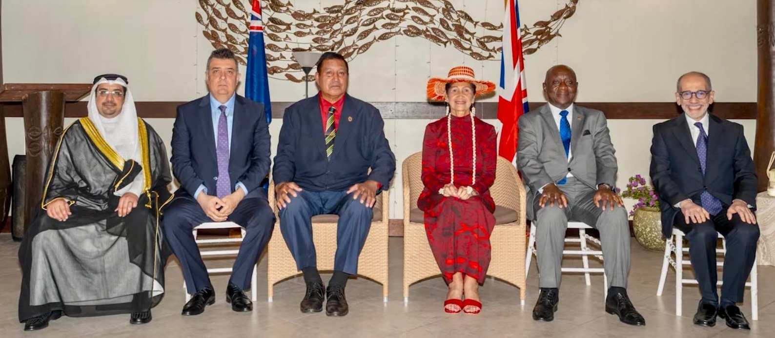 Ambassador of Kuwait to New Zealand presents his credentials to the Cook Islands' King's Representative	