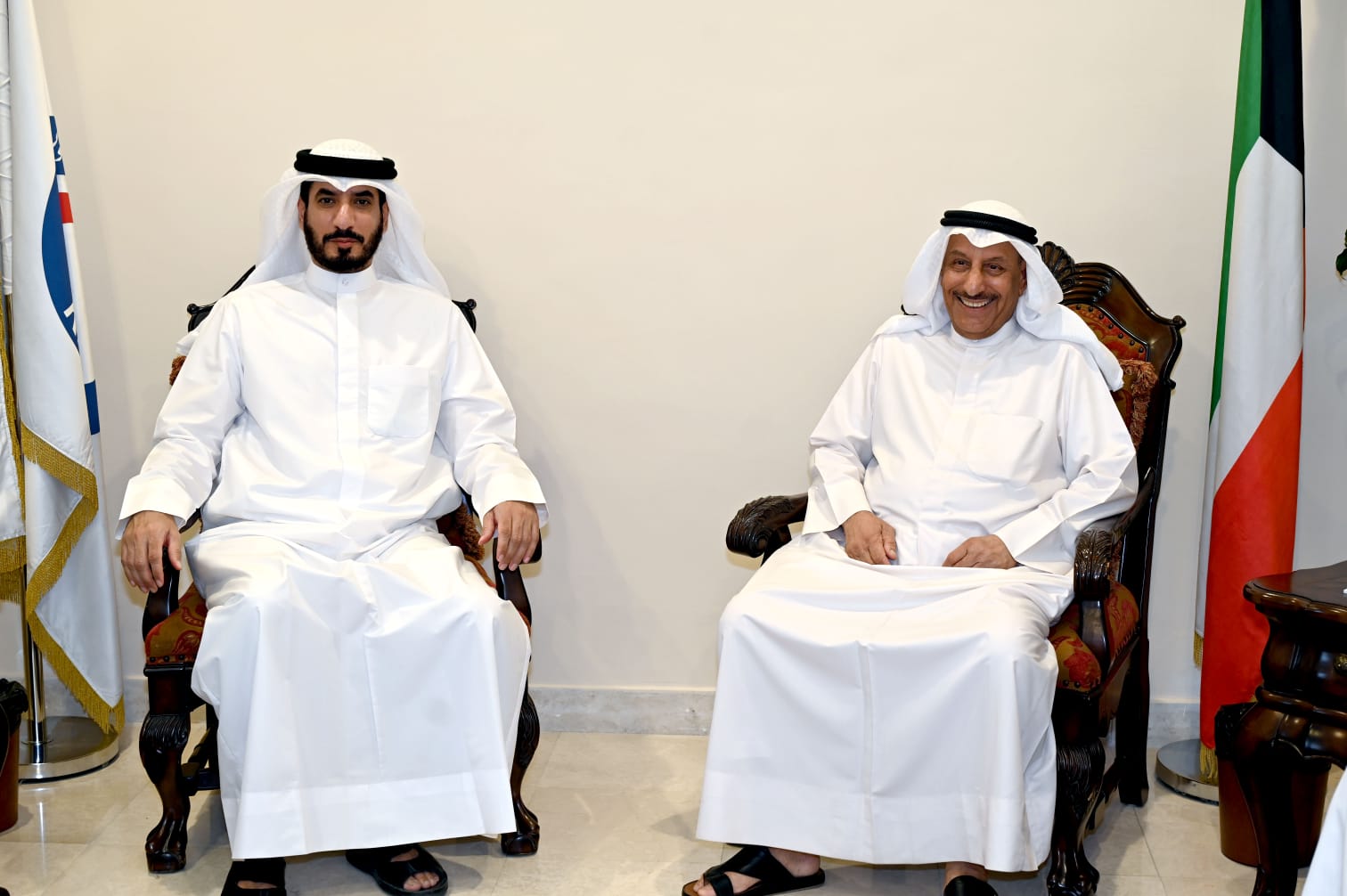 رئيس مجلس إدارة جمعية الهلال الأحمر الكويتي والمدير العام لبيت الزكاة الكويتي خلال اللقاء