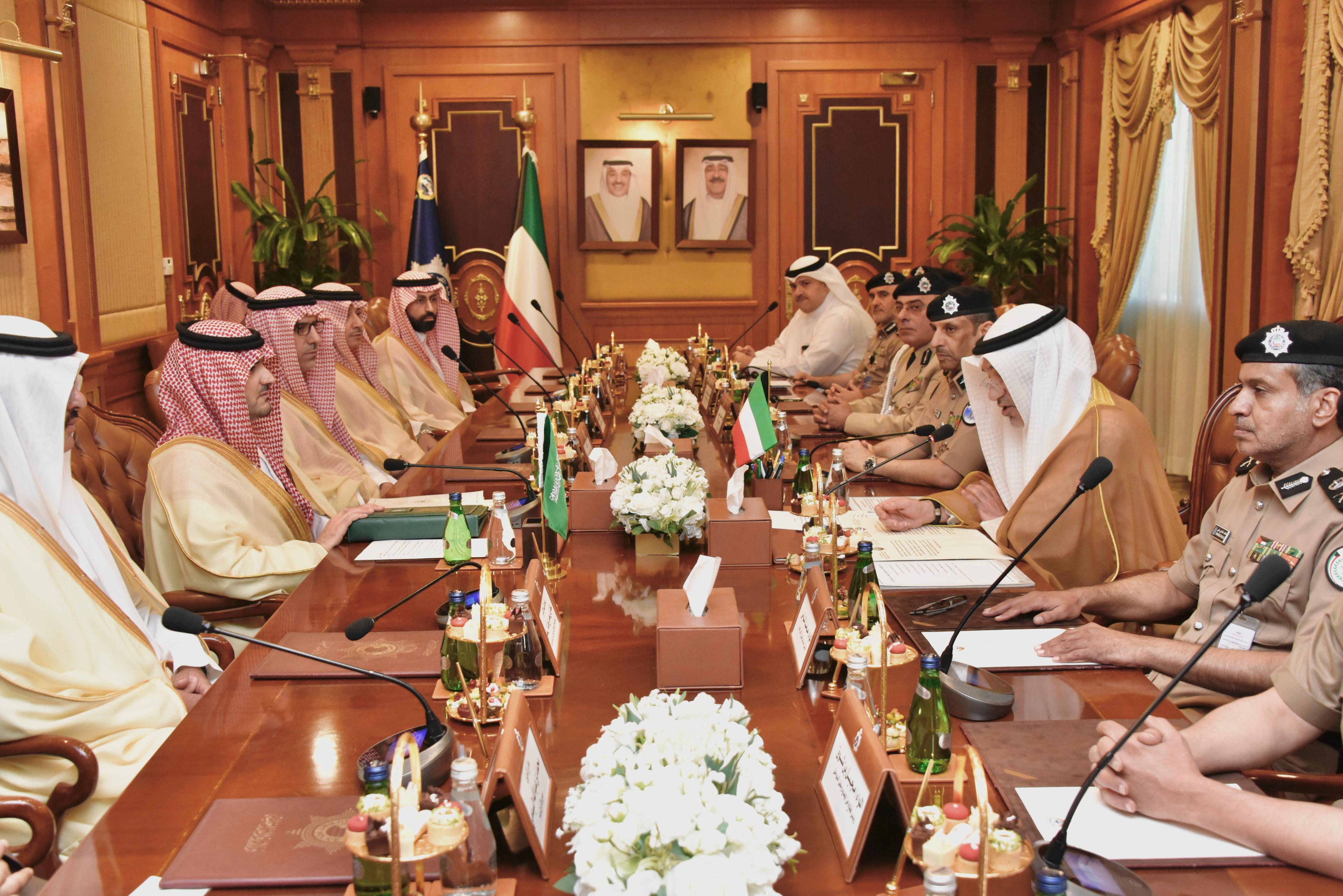 First Deputy Prime Minister and Interior Minister Sheikh Fahad Yousef Saud Al-Sabah meets Saudi Minister of Interior Prince Abdulaziz bin Saud Al-Saud